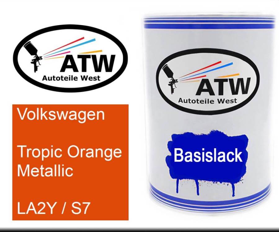 Volkswagen, Tropic Orange Metallic, LA2Y / S7: 500ml Lackdose, von ATW Autoteile West.